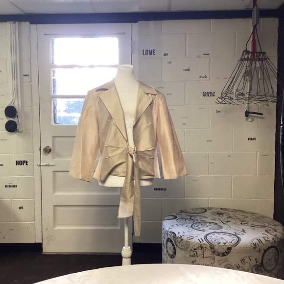 Talbots pure silk dress jacket Set SIZE 16 GOLD. MOTHER OF THE BRIDE ?EVENING ? - Picture 10 of 10